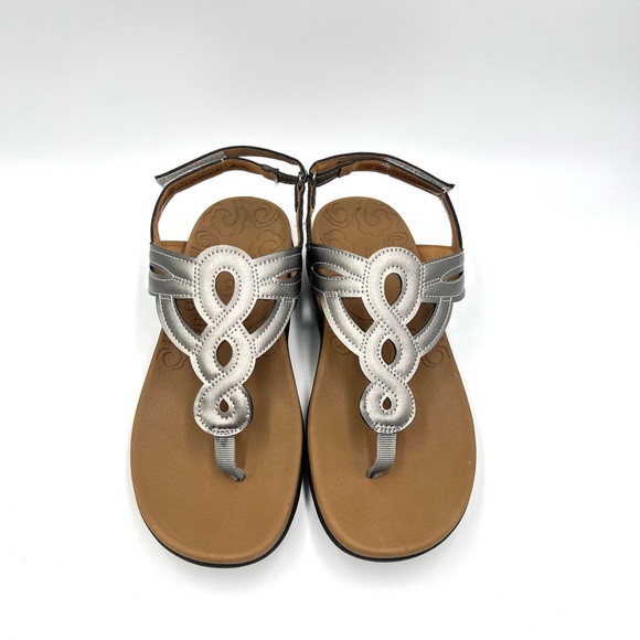 Rockport Women's Ramona T-Strap Pewter Silver Summer Sandals Shoes Size 7 NEW - Picture 3 of 13